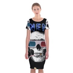 Cinema Skull Classic Short Sleeve Midi Dress by Valentinaart