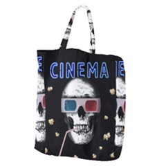 Cinema Skull Giant Grocery Zipper Tote