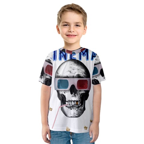 Cinema Skull Kids  Sport Mesh Tee by Valentinaart