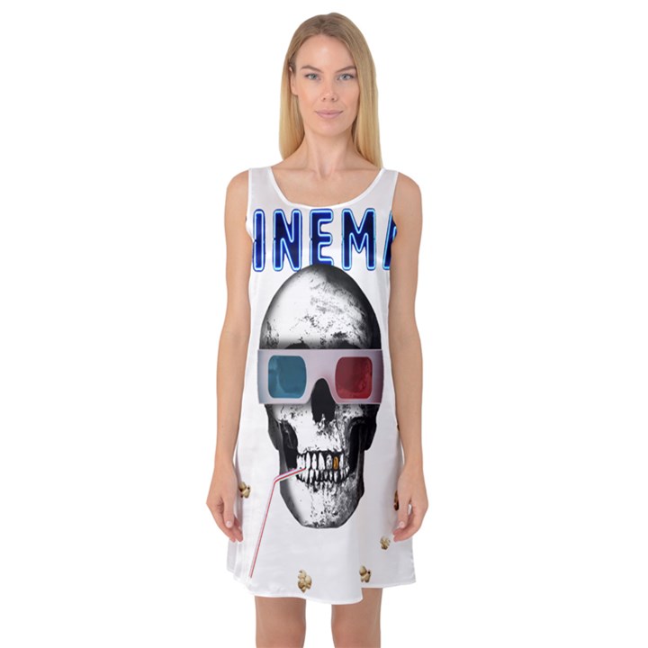 Cinema Skull Sleeveless Satin Nightdress