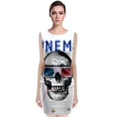 Cinema Skull Sleeveless Velvet Midi Dress by Valentinaart