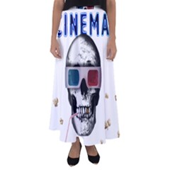 Cinema Skull Flared Maxi Skirt