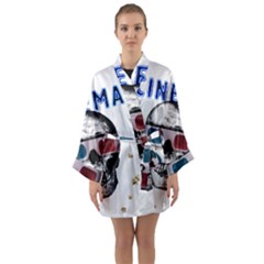 Cinema Skull Long Sleeve Kimono Robe by Valentinaart