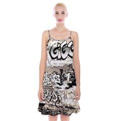 Graffiti Spaghetti Strap Velvet Dress by Valentinaart