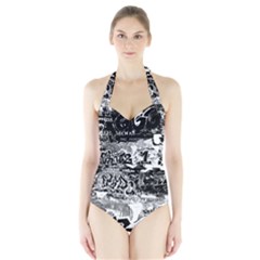 Graffiti Halter Swimsuit