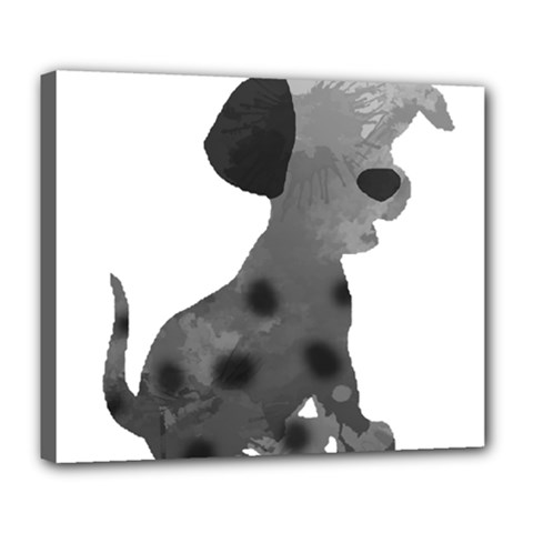 Dalmatian Inspired Silhouette Deluxe Canvas 24  X 20   by InspiredShadows