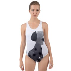 Dalmatian Inspired Silhouette Cut-out Back One Piece Swimsuit by InspiredShadows