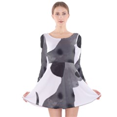 Dalmatian Inspired Silhouette Long Sleeve Velvet Skater Dress