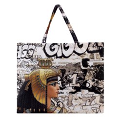 Cleopatra Zipper Large Tote Bag by Valentinaart