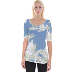 Nature Pattern Wide Neckline Tee