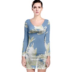 Nature Pattern Long Sleeve Bodycon Dress