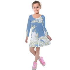 Nature Pattern Kids  Long Sleeve Velvet Dress