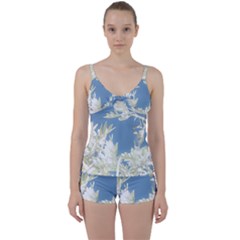 Nature Pattern Tie Front Two Piece Tankini