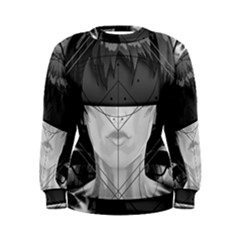 Beautiful Bnw Fractal Feathers For Major Motoko Women s Sweatshirt by jayaprime