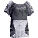 Beautiful BnW Fractal Feathers for Major Motoko Women s Oversized Tee View1