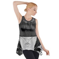 Beautiful Bnw Fractal Feathers For Major Motoko Side Drop Tank Tunic by jayaprime