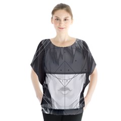 Beautiful Bnw Fractal Feathers For Major Motoko Blouse