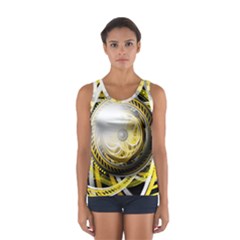 Incredible Eye Of A Yellow Construction Robot Sport Tank Top 