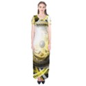 Incredible Eye of a Yellow Construction Robot Short Sleeve Maxi Dress View1