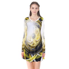 Incredible Eye Of A Yellow Construction Robot Flare Dress by jayaprime