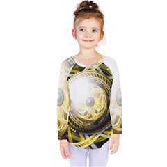 Incredible Eye Of A Yellow Construction Robot Kids  Long Sleeve Tee