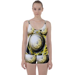 Incredible Eye Of A Yellow Construction Robot Tie Front Two Piece Tankini by jayaprime