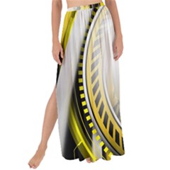 Incredible Eye Of A Yellow Construction Robot Maxi Chiffon Tie-up Sarong by jayaprime