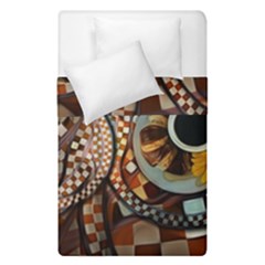 Midnight Never Ends, A Red Checkered Diner Fractal Duvet Cover Double Side (single Size) by jayaprime