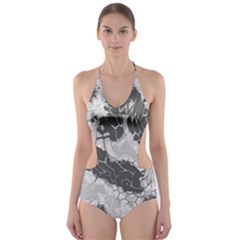 Stone Dragon Camouflage Cut-out One Piece Swimsuit by RespawnLARPer