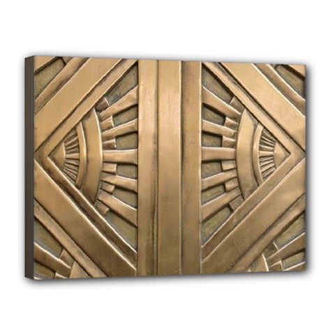 Art Deco Gold Door Canvas 16  X 12  by NouveauDesign