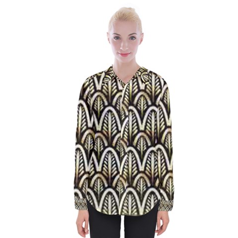 Art Deco Womens Long Sleeve Shirt by NouveauDesign