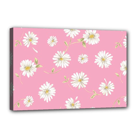 Pink Flowers Canvas 18  X 12  by NouveauDesign