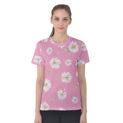 Pink Flowers Women s Cotton Tee by NouveauDesign