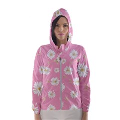 Pink Flowers Hooded Wind Breaker (women) by NouveauDesign