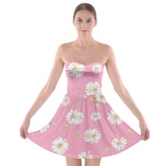 Pink Flowers Strapless Bra Top Dress by NouveauDesign