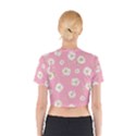 pink flowers Cotton Crop Top View2