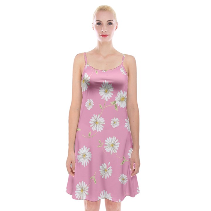 pink flowers Spaghetti Strap Velvet Dress