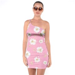 Pink Flowers One Soulder Bodycon Dress by NouveauDesign