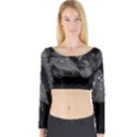 Black and White Leaves Photo Long Sleeve Crop Top View1