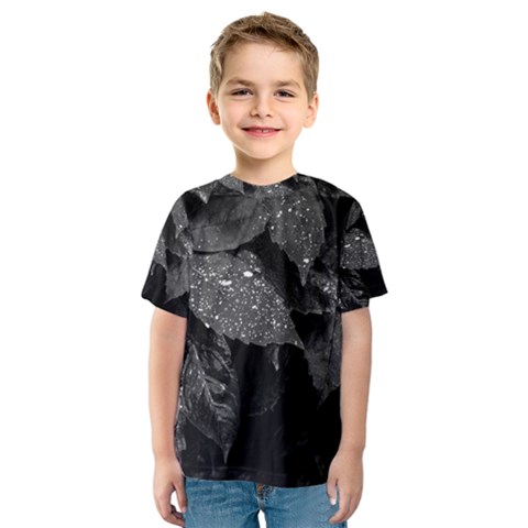 Black And White Leaves Photo Kids  Sport Mesh Tee by dflcprintsclothing