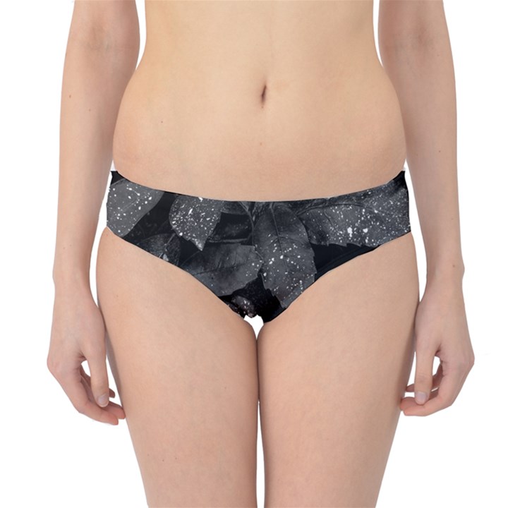 Black and White Leaves Photo Hipster Bikini Bottoms