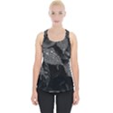 Black and White Leaves Photo Piece Up Tank Top View1