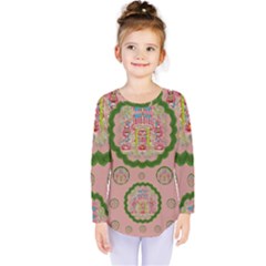 Sankta Lucia With Friends Light And Floral Santa Skulls Kids  Long Sleeve Tee