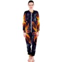 Beautiful Orange Star Lily Fractal Flower at Night OnePiece Jumpsuit (Ladies)  View1