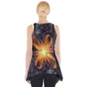 Beautiful Orange Star Lily Fractal Flower at Night Side Drop Tank Tunic View2