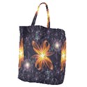 Beautiful Orange Star Lily Fractal Flower at Night Giant Grocery Zipper Tote View2