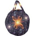 Beautiful Orange Star Lily Fractal Flower at Night Giant Round Zipper Tote View1