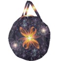 Beautiful Orange Star Lily Fractal Flower at Night Giant Round Zipper Tote View2