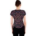 Floral Skulls In The Darkest Environment Crew Neck Crop Top View2