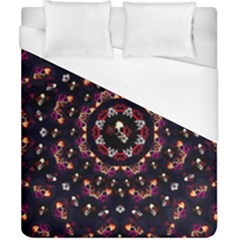 Floral Skulls In The Darkest Environment Duvet Cover (california King Size) by pepitasart